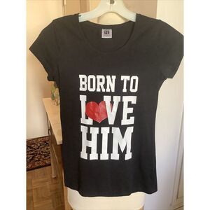Born to love Him & Her T shirts Black Women's Size Small Mens Size Large